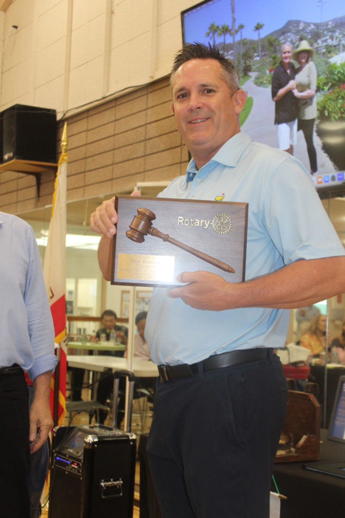 PHOTO: Mitch Lehman | San Marino Weekly | Rob Feildler was given a gavel by the Rotary Club of San Marino.
