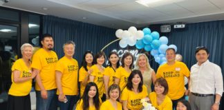 PHOTO: provided by Chinese Club of San Marino | San Marino Weekly | Members of the Chinese Club of San Marino at their Welcome Party. Front row from L to R: Sylvia Koh, Jenny Chiang, Maggie Lee, Alice Shyu, Edith Lai. Back row from the left to the right Theresa Chiang, Patric Pan, Alan Chen (President), Cindy Kuo, Kristy Ho, Erica Chiang, Sherry Wuu (MAF chair), Gretchen Shepherd Romey (council member), Peter Koh and Calvin Lo (council member).