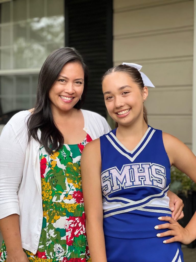 PHOTO: provided by the Freiburg family | Ava Freiburg, right, has followed in her mother Cheryl's footsteps and become a cheerleader at San Marino High School. Cheryl (Cabigas) Freiburg graduated from SMHS in 1997. 