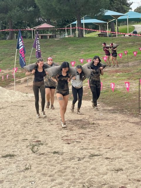 PHOTO: provided by SMHS Cheer Boosters | San Marino Weekly | Lola Avetisian, Victoria Tao, Kate Wong, Renee Zhang participate in the MudGirl Run at Castaic Lake. 
