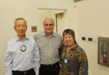 PHOTO: Mitch Lehman | San Marino Weekly | Shody Chow, J.P. Mainguy, Linda Wah at last week's meeting of the Rotary Club of San Marino. It was the first held at the recently refurbished San Marino Community Center.