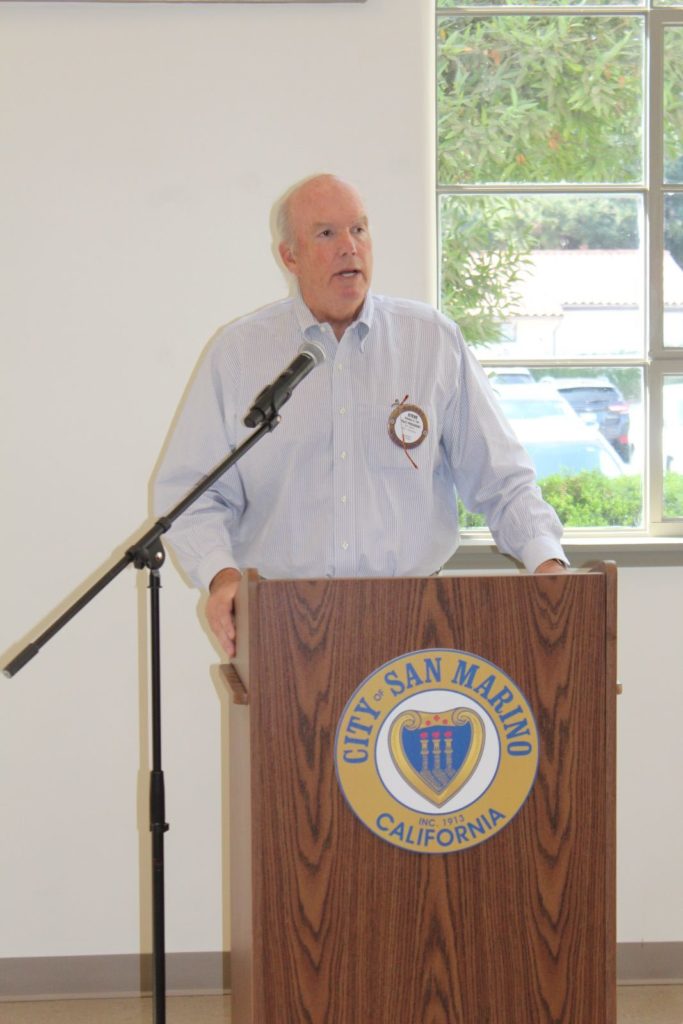 PHOTO: Mitch Lehman | San Marino Weekly | Mayor Steve Talt addresses the Rotary Club of San Marino. 