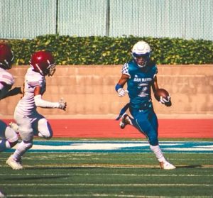 PHOTO: provided by the Mena family | San Marino Weekly | Chase Mena. a sophomore at San Marino High School, scored six touchdowns last Wednesday afternoon as the Titans’ junior varsity team beat Monrovia by a final score of 35-8. 