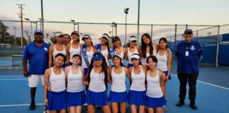 PHOTO: Cindy Yung & Lily Kao | San Marino Weekly | SMHS Lady Titans Varsity Tennis 2023.