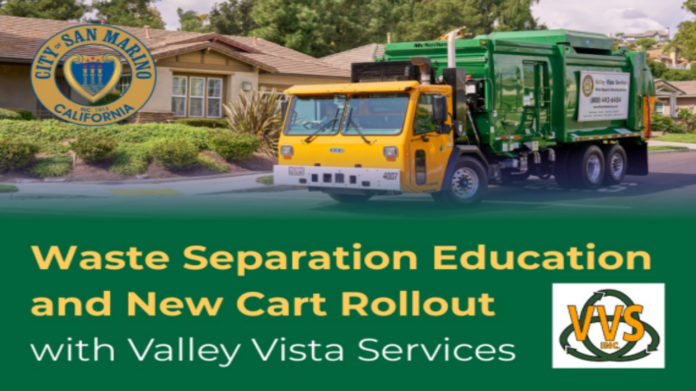 PHOTO: SanMarinoCA.gov | San Marino Weekly | Waste Separation Education and New Cart Rollout: Town Hall and Appointments with Valley Vista Services